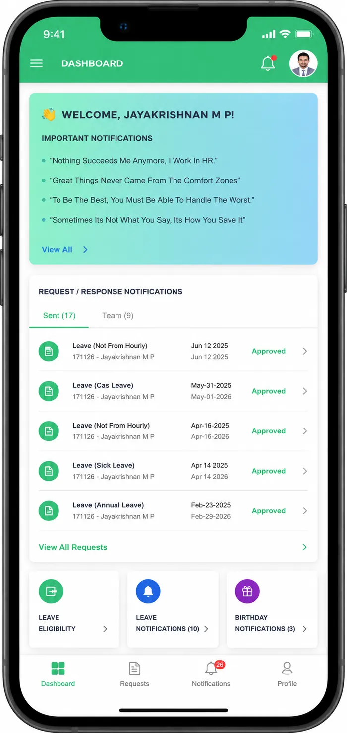 TrueBays StackHX ESS mobile app for small business employees in Dubai UAE
